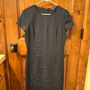 Brooks Brothers Navy Short-Sleeve Sheath Dress